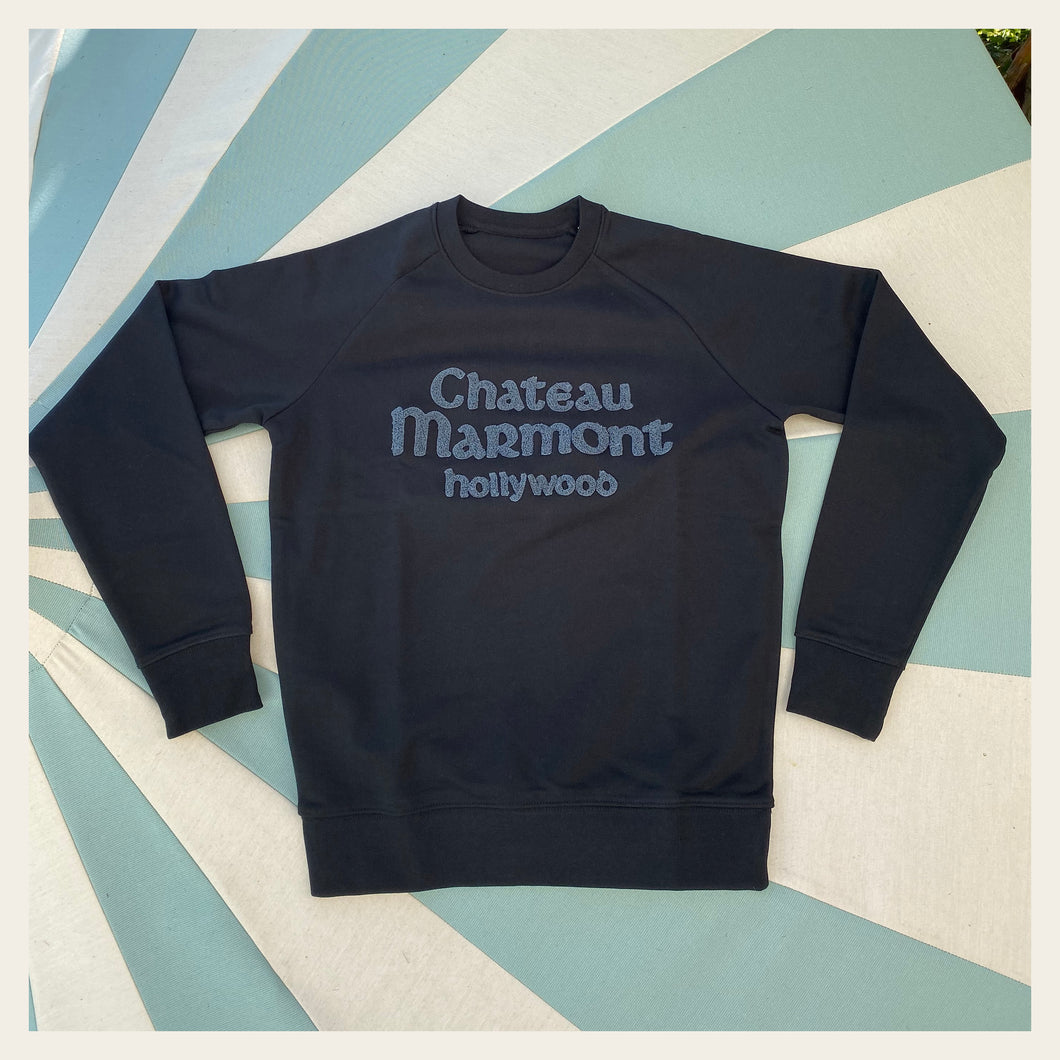 Chateau Marmont Black Embroidered Sweatshirt